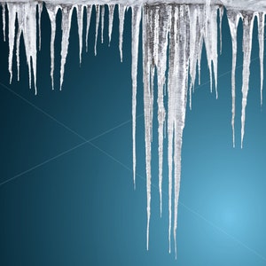 11 ICICLES PNG files; Realistic winter photo overlays, Overlays for Illustrator or Photoshop use