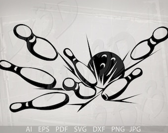 Bowling Strike Vector Image (Digital Download)