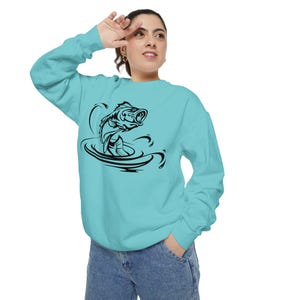 Bass Fishing Sweatshirt: Garment-Dyed Angler Pullover
