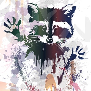 Vector RACCOON, SVG, ai, eps, png, pdf, jpg Descargar archivos, Digital, gráfico, no es para máquina de corte, para imprimir