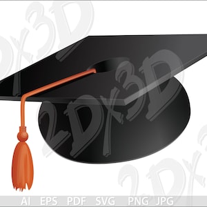 Vector Graduation Hat Clipart (Digital Download)