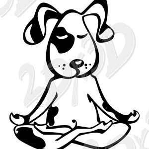 Vektor HUND i meditation Ladda ner digitala grafiska AI eps png pdf svg jpg-filer bild 2