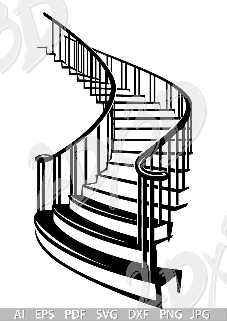 Stairs Vector Art: SVG, PNG, PDF Files (digital Download) - Etsy