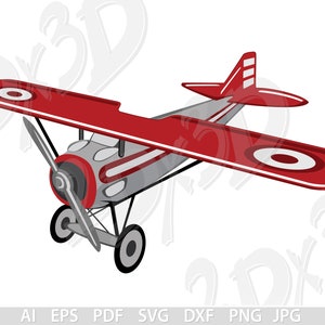 Vintage Flugzeug Vektor-Kunst (Digitaler Download)