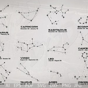 Vector ZODIAC constellations, AI, eps, pdf, SVG, dxf, png, jpg Download, collection, models library, discount coupons