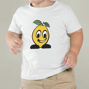 Kids Lemon Print T-shirt: Children&#39;s Summer Citrus Graphic Tee