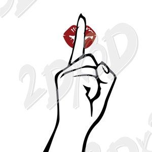 Finger Lips Vector Art: SHSH-T Design (Digital Download)