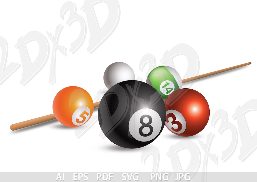 Billiard Balls Vector Graphics (eps, Svg, Png, Pdf, Jpg) (digital ...