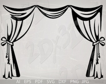 Vector STAGE CURTAINS svg pdf ai eps dxf png jpg Download files Digital file