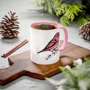 Purple Finch Colorful Mugs 11oz bird on a branch