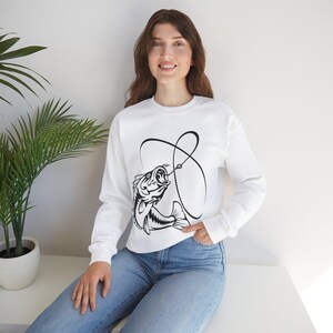 Bass Fish Sweatshirt: Fisherman&#39;s Gift, Embroidered Cotton-Blend Jumper