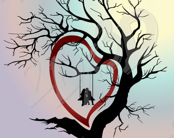 Vector WEDDING TREE, Download files, Digital, graphical, ai, eps, png, pdf, svg, jpg, discount coupons