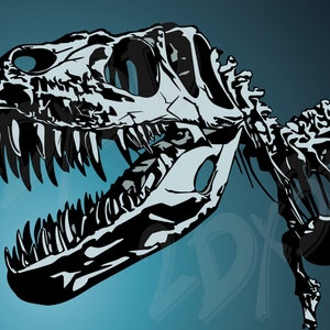 Illustration vectorielle du squelette du T-REX (téléchargement numérique)