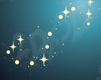 Skorpion Sternzeichen-Vektorgrafiken, Sternbild-Bild (Digitaler Download)