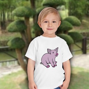 Camiseta de cerdo para niños, linda camiseta de dibujos animados de animales para niños pequeños, camiseta de bebé de animales de granja, camiseta de cerdito para niños, regalo para amantes de los animales, estampado de cerdito para jóvenes