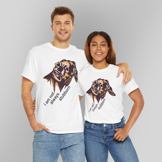 Funny Donkey Graphic Tee: "Not Always Stubborn" Unisex Cotton Top