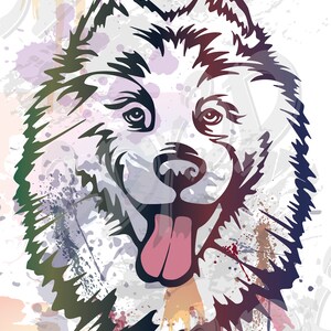 Vector SAMOYED dog, SVG, ai, eps, png, pdf, jpg Download files, Digital, graphical, it's not for cut machine, for print