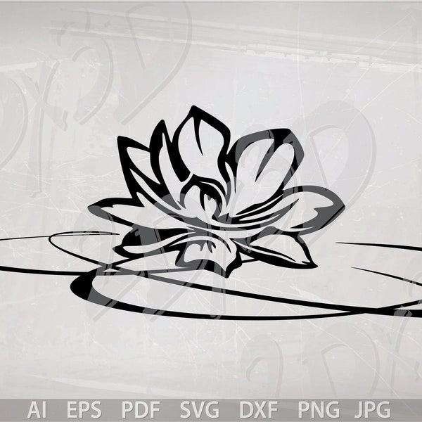 Vector LOTUS FLOWER, AI, eps, pdf, jpg, svg, dxf, png Download flora Digital graphical image