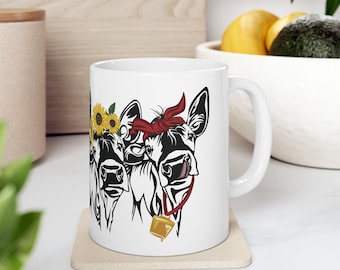 Cow Family Ceramic Mug: Farmhouse Kitchen Decor, Animal Lover Gift