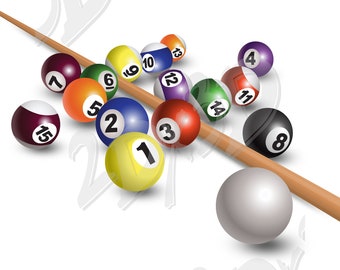 Vector BILLIARD BALLS, SVG, ai, png, pdf, jpg Download, Digital image, graphical image, it&#39;s not for cut machine, discount coupons