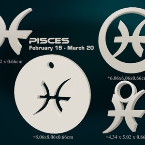 Pisces Sternzeichen STL Modell: 3D Drucker CNC Fräser Files (Digital Download)