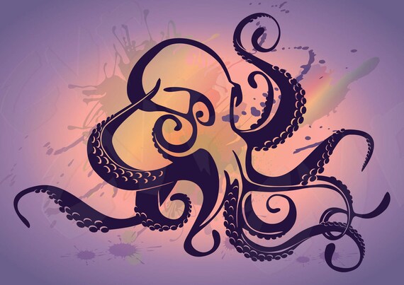 Download Free Vector Octopus Ai Eps Png Pdf Svg Dxf Jpg Download Etsy SVG Cut Files