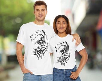 Surfing Passion T-Shirt, Beach Tee, Ocean Lover Gift, Waves Shirt, Surf Life Apparel, Summer Top