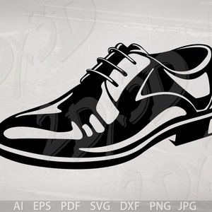 May include: A black leather oxford shoe with a lace-up closure. The shoe has a rounded toe and a thick sole.