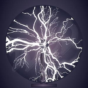 Vector PLASMA GLOBE, lightening bolts, SVG, ai, eps, pdf, png, jpg Download, arc, tunder, high voltage, discount coupons image 1