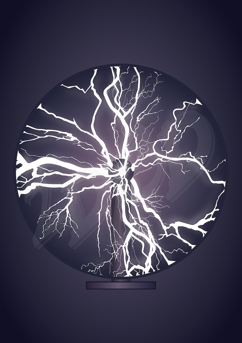 Vector PLASMA GLOBE, lightening bolts, SVG, ai, eps, pdf, png, jpg Download, arc, tunder, high voltage, discount coupons image 1