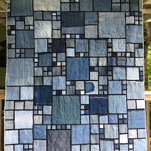 Stained Glass/Denim Quilt Pattern image 1