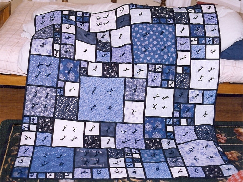 stained glassdenim quilt pattern etsy