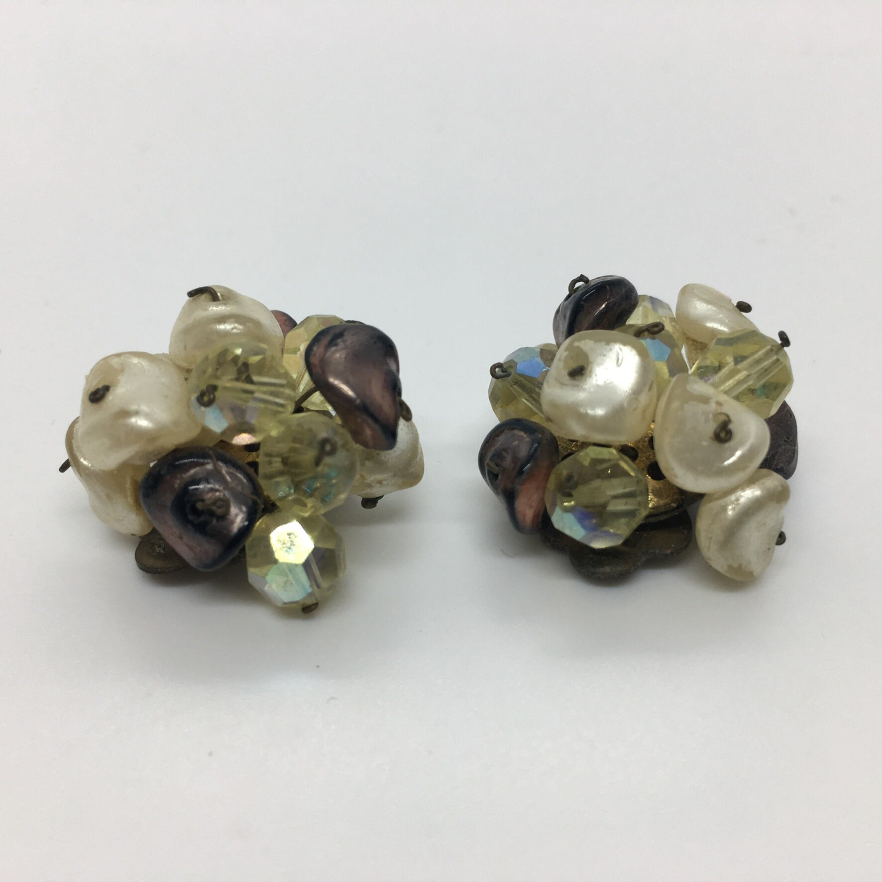 Vintage Beaded Clipon Earrings Etsy UK