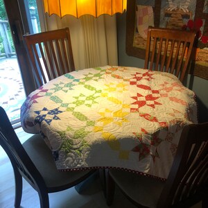 Rainbow table topper or lap quilt