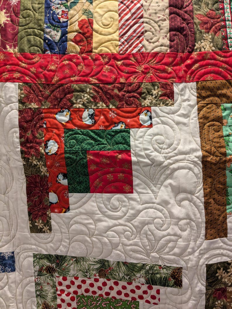 Christmas Log Cabin Lap Quilt or Wall Hanging - Etsy