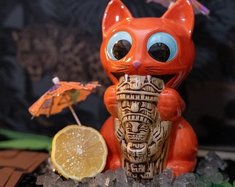 Cattibal Cat Tiki Mug by SQUID