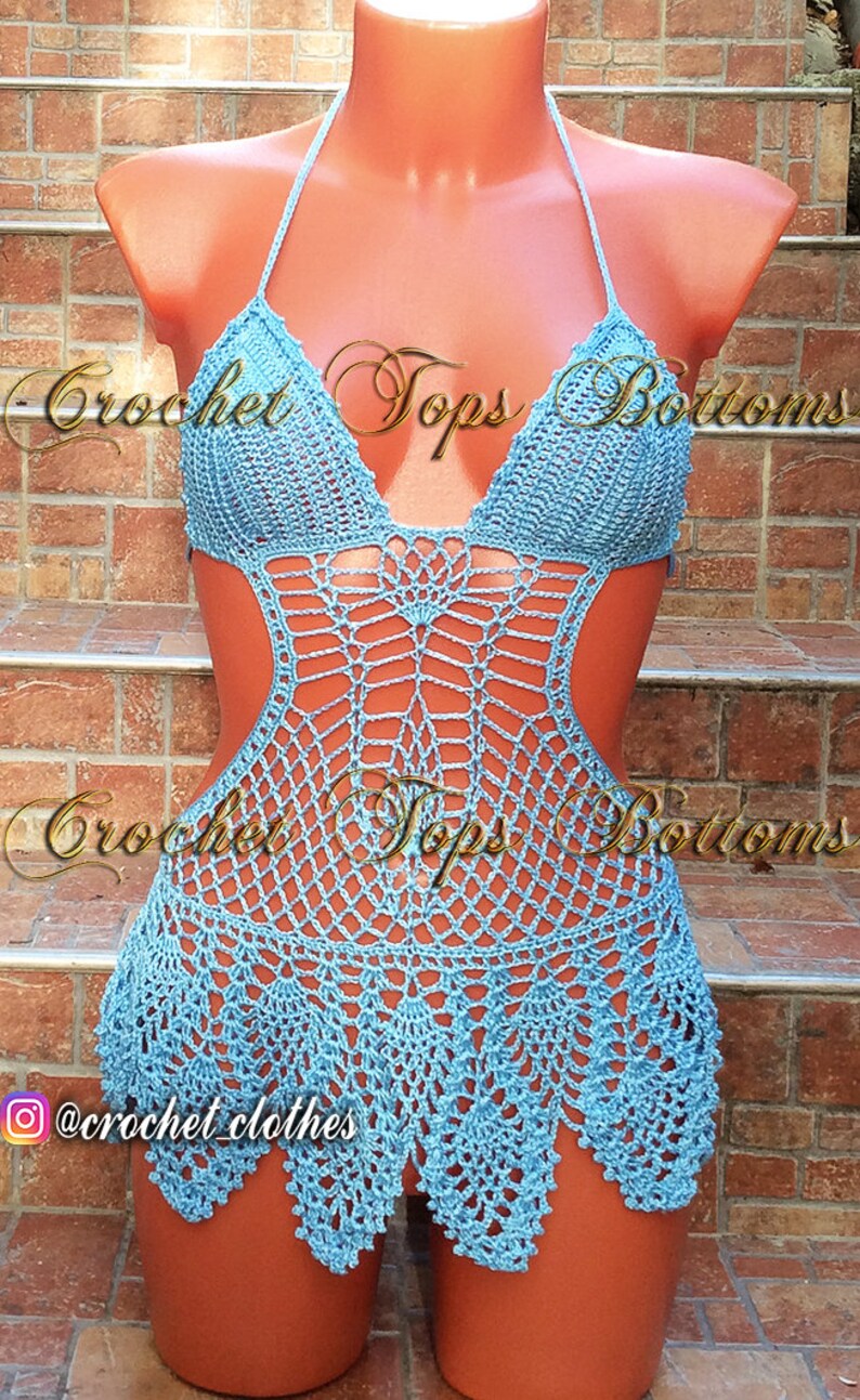 Bikini cover up beach crochet dress Festival sexy lace boho Etsy