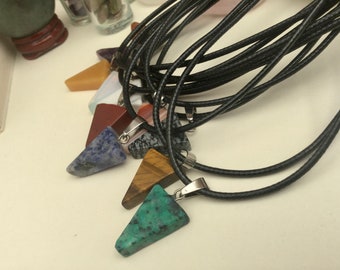 Crystal Jewellery, Crystal Triangle, Gemstone Healing Charm Necklace an ideal Birthday, Mothers Day or General Gift by St Helens Crystals