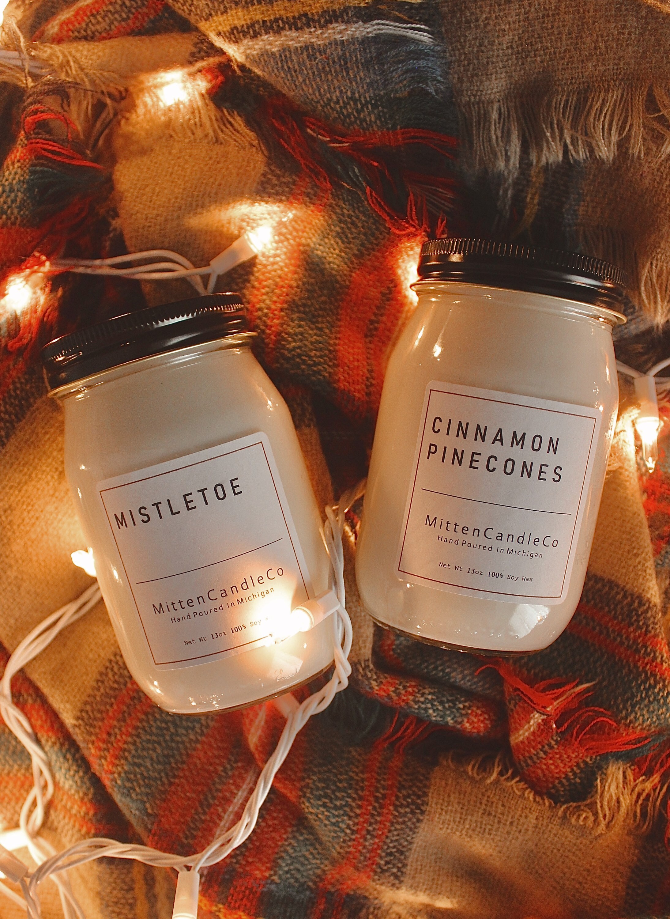 Fall Soy Candles l 13oz Glass Mason Jar l 100 Soy Wax l Hand Poured