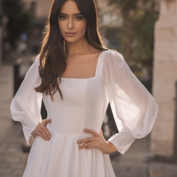 white sleeves for a wedding dress