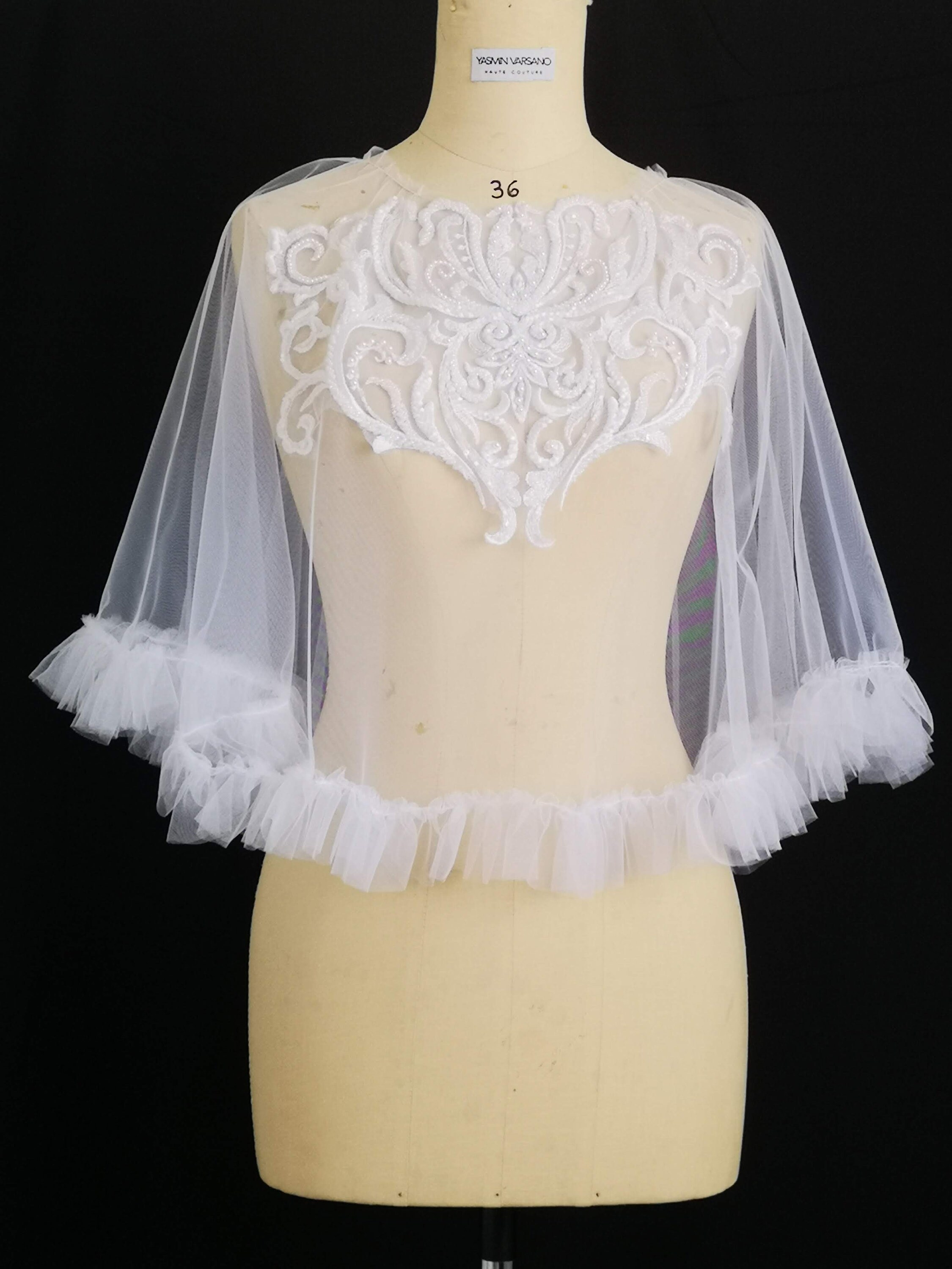 Unique Bridal Lace Cape Classic Bridal Cover Up Embellished - Etsy Israel