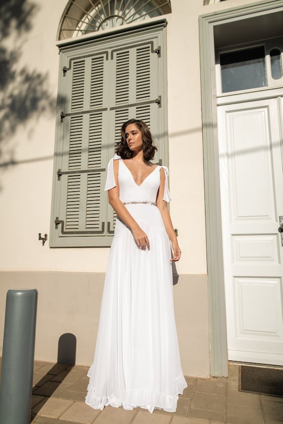 grecian beach wedding dress