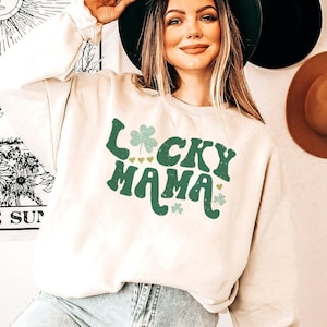 St Patricks day sweatshirt, Retro mama St Patricks day t-shirt,Lucky mama shirt, Leopard mama, St Patricks day shirt women, mama mug