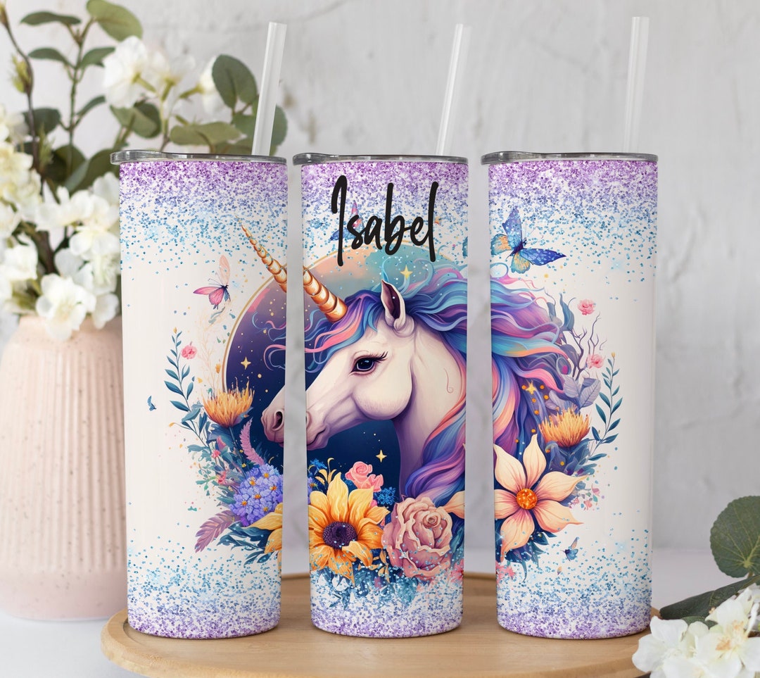 Personalized Unicorn Tumbler With Name, Cute Unicorn Tumbler Cup Gift ...