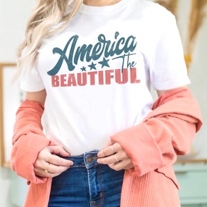 Amerika der schöne, Retro Amerika Shirt, 4. Juli T-Shirt, USA Shirt, Retro Merica Tee, Independence Day Tee, patriotisches T-Shirt, Juli 4th Top