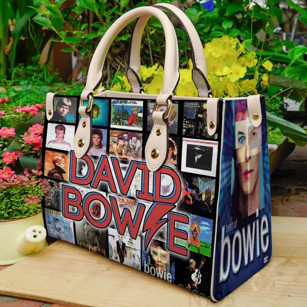 Bolsos de cuero de David Bowie, bolso personalizado del amante de David Bowie, bolso y monederos de las mujeres de David Bowie, bolso de la música, bolso de las mujeres, bolso personalizado