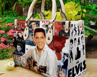 Bolso de cuero de Elvis Presley, bolso y bolso de Elvis Presley, el rey del rock, bolso de música, bolso de mujer, bolso personalizado, regalo para ella