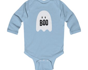 Ghost Long Sleeve Baby Onesie