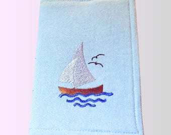 Protège-passeport en chambray