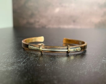 Bronze and sterling cuff